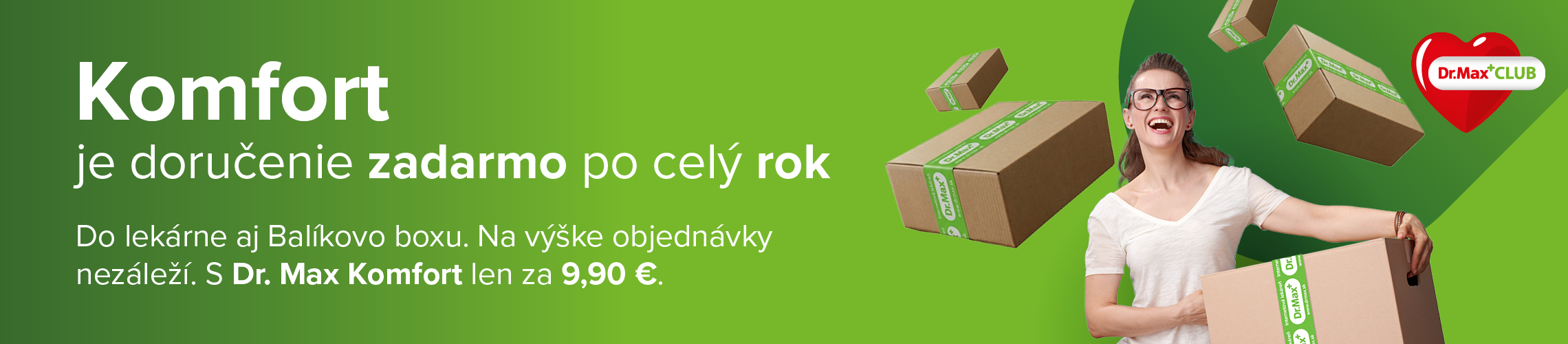 Komfort je doručenie zadarmo po celý rok